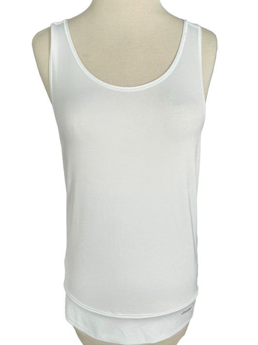 Small Handful White Drape Back Tank Top Performance