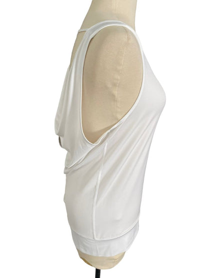 Small Handful White Drape Back Tank Top Performance