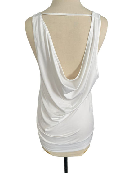 Small Handful White Drape Back Tank Top Performance