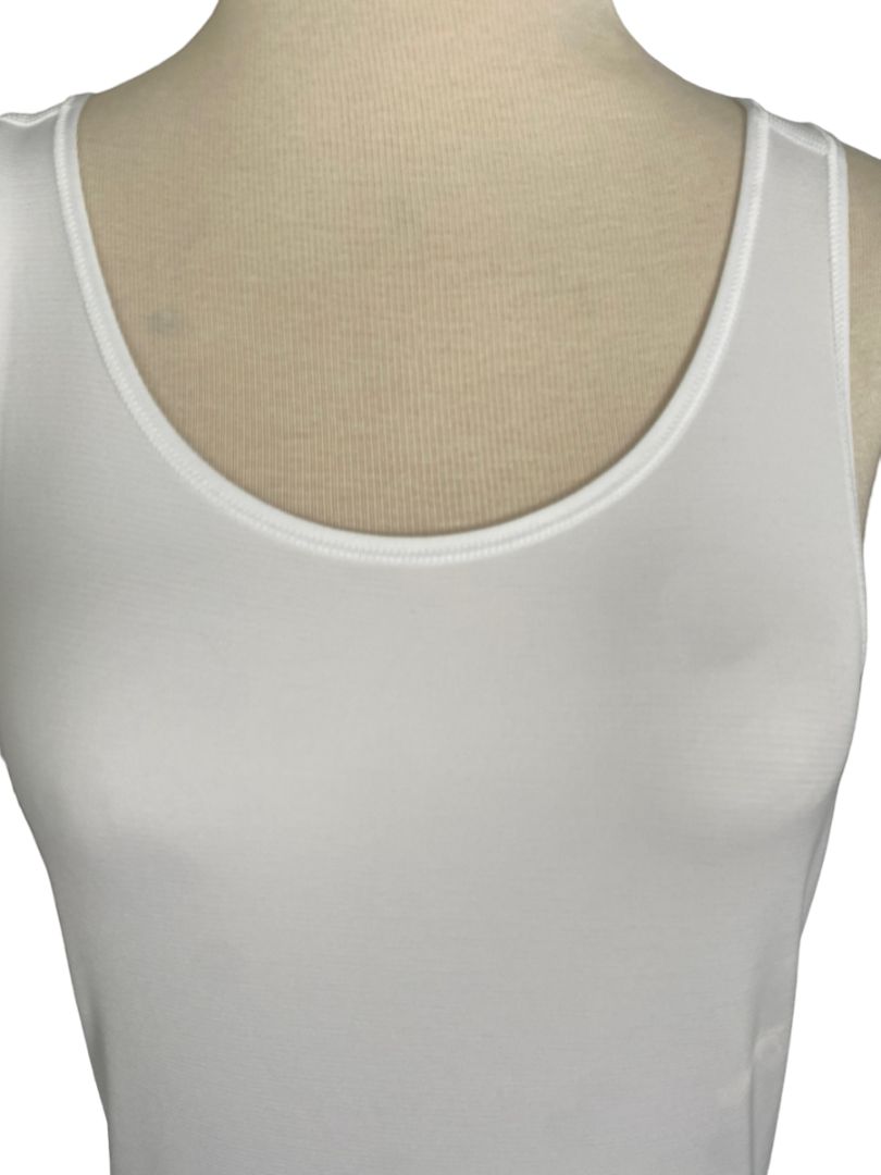 Small Handful White Drape Back Tank Top Performance