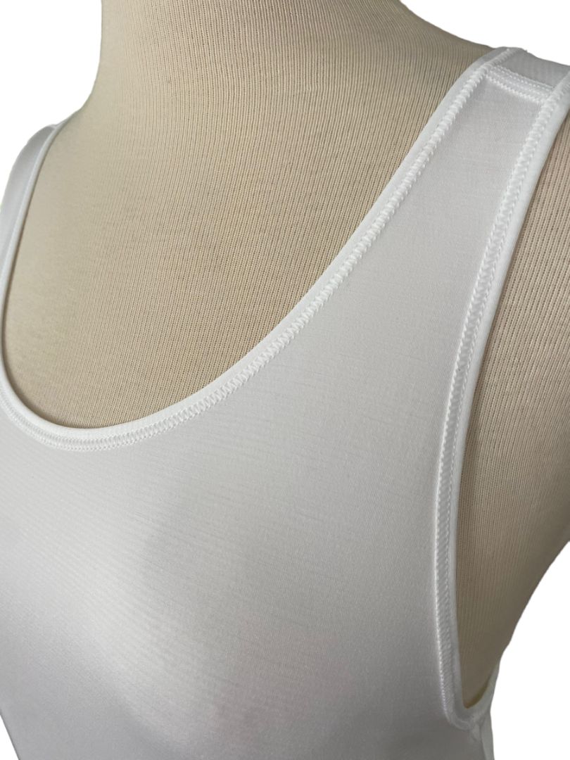 Small Handful White Drape Back Tank Top Performance