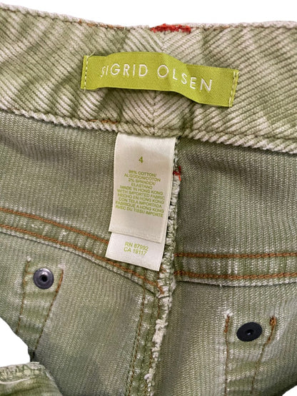 4 Sigrid Olsen Sage Green Corduroy Pants