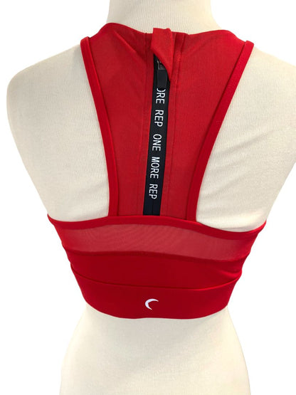 Small Zyia One More Rep Red Sports Bra Racer Back