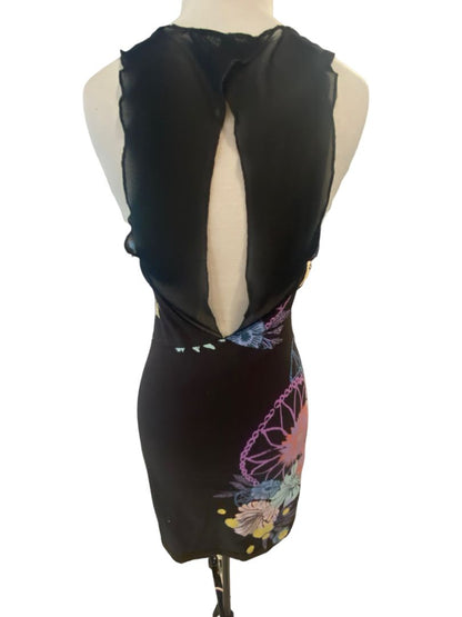 Small Intimately Free People Ikebana Black Floral Bodycon Dress