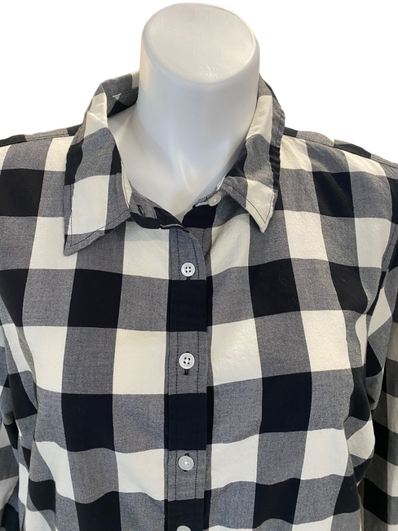 3X Talbots Black and White Check Button Down Shirt Tunic