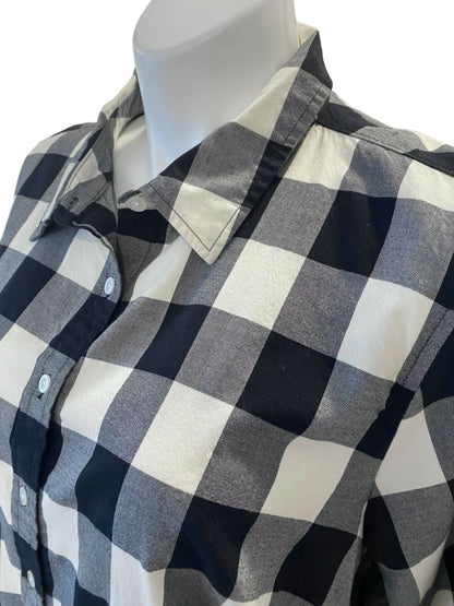 3X Talbots Black and White Check Button Down Shirt Tunic