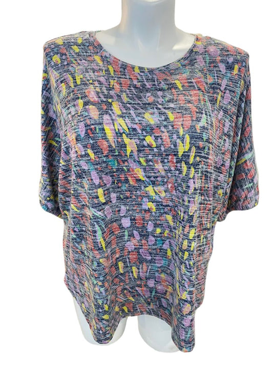 1X Westbound Woman Heathered Brush Stroke Tunic Short Sleeve NWT