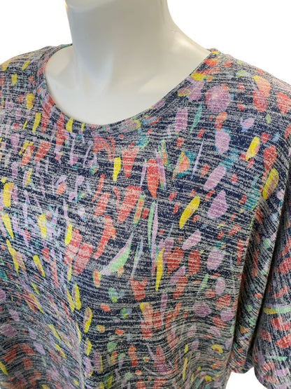 1X Westbound Woman Heathered Brush Stroke Tunic Short Sleeve NWT