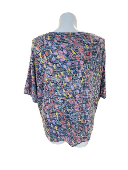 1X Westbound Woman Heathered Brush Stroke Tunic Short Sleeve NWT