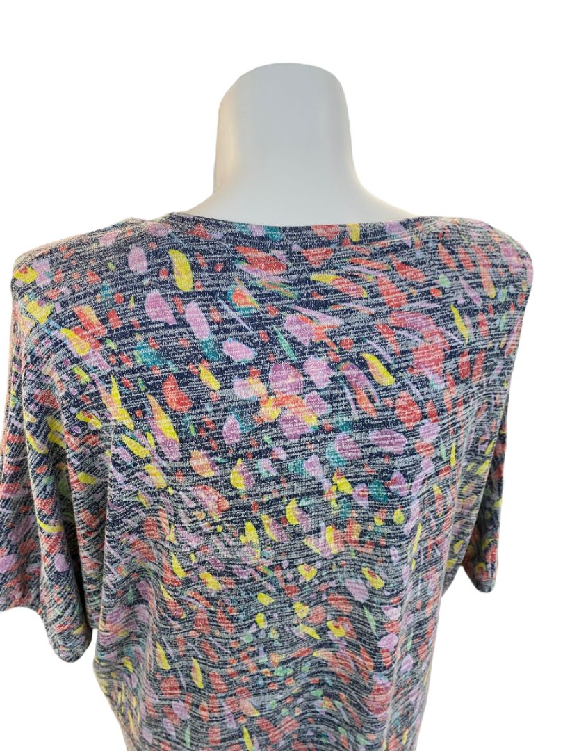 1X Westbound Woman Heathered Brush Stroke Tunic Short Sleeve NWT