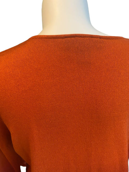 18/20 Venezia Ombre Orange V-Neck Long Sleeve Sweater Soft Plus Size Curvy