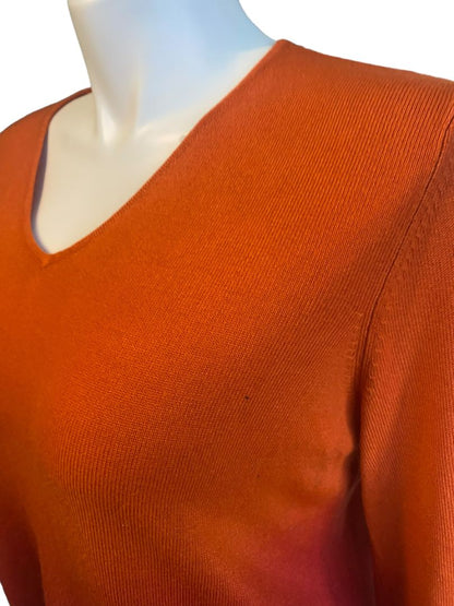 18/20 Venezia Ombre Orange V-Neck Long Sleeve Sweater Soft Plus Size Curvy