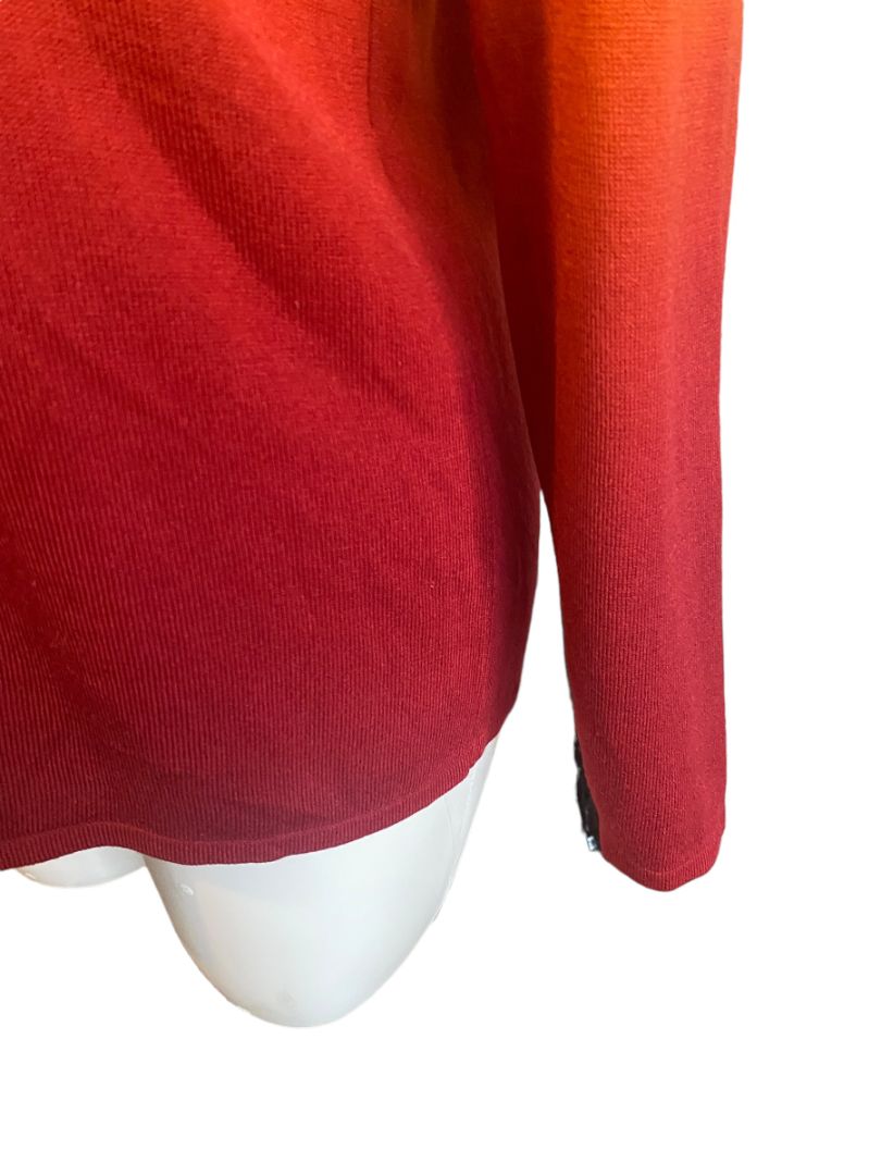 18/20 Venezia Ombre Orange V-Neck Long Sleeve Sweater Soft Plus Size Curvy