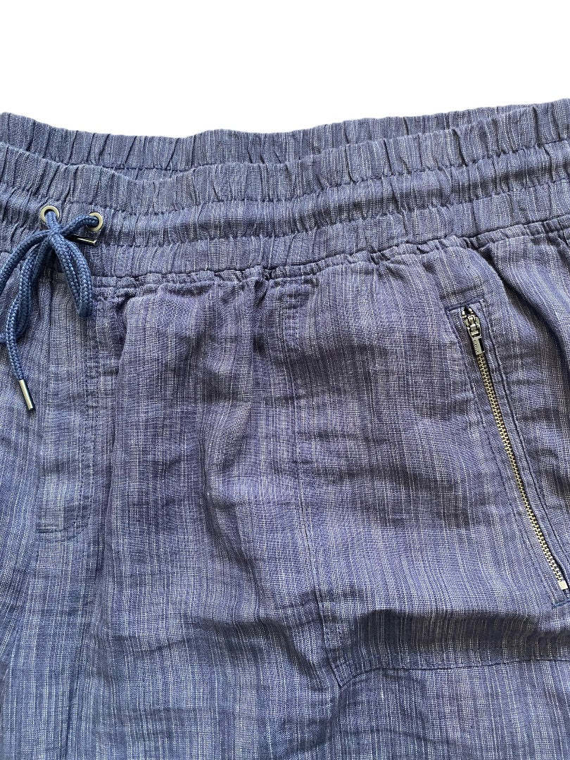 26W Athleta Blue Wide Leg Linen Athletic Pants