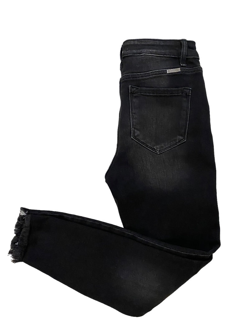 28 (9) NWT Kancan Black Destroyed Raw Hem Jeans