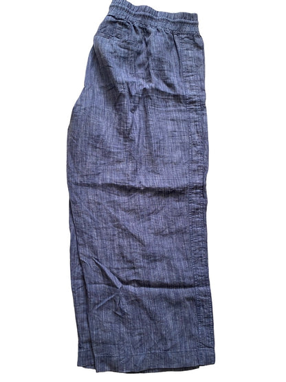 26W Athleta Blue Wide Leg Linen Athletic Pants