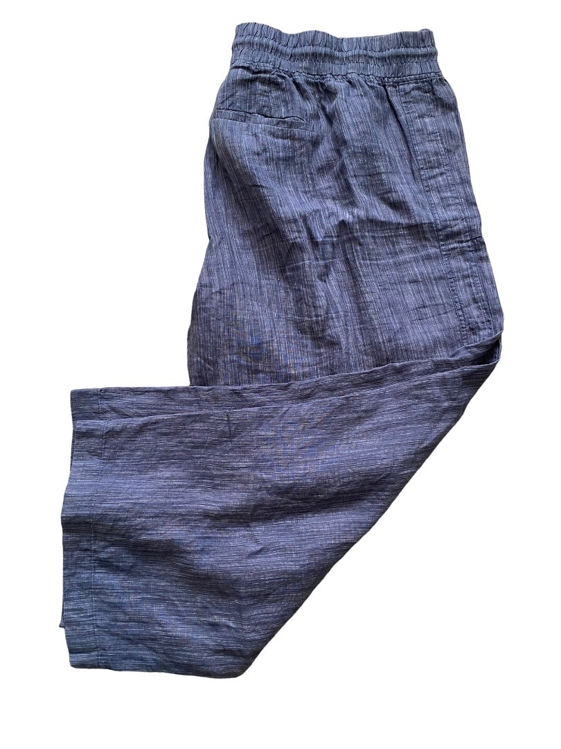 26W Athleta Blue Wide Leg Linen Athletic Pants