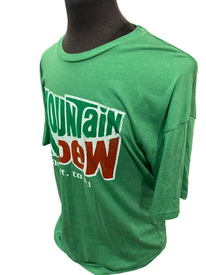 2XL Mountain Dew Green Short Sleeve T-shirt Graphic Tee