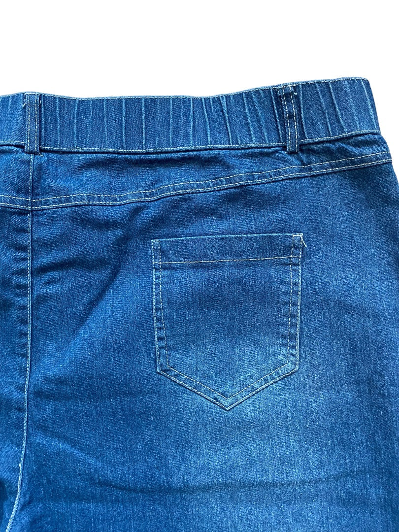 3XL Blue Denim Wide Leg Full Length Jeans Pockets