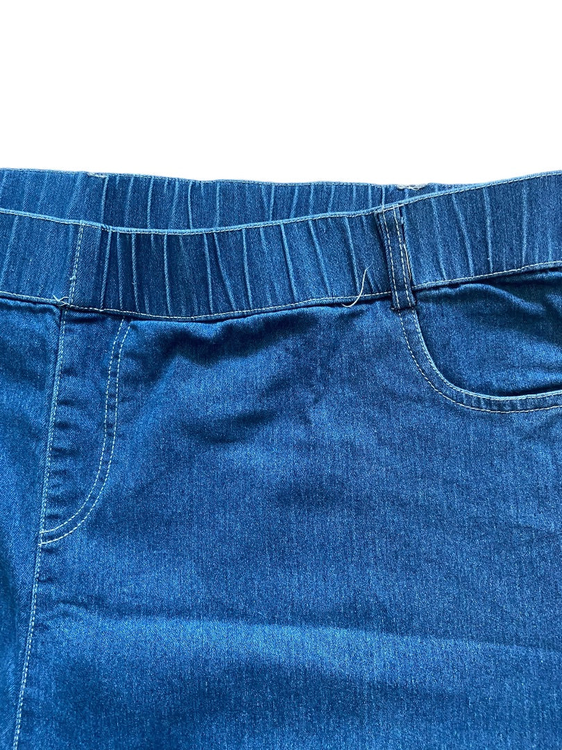 3XL Blue Denim Wide Leg Full Length Jeans Pockets