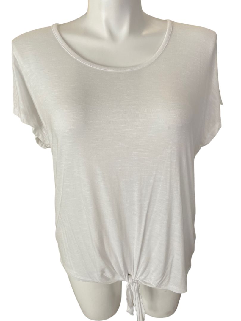 18/20 Lane Bryant White Tie Front Short Sleeve Shirt Tee