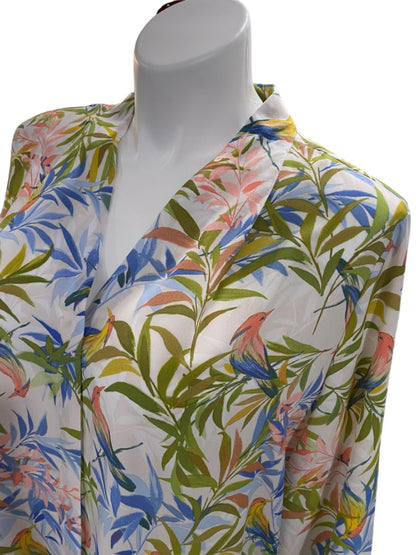 NWT 2X Investments Woman "Caroline" Floral Hidden Button Blouse Top