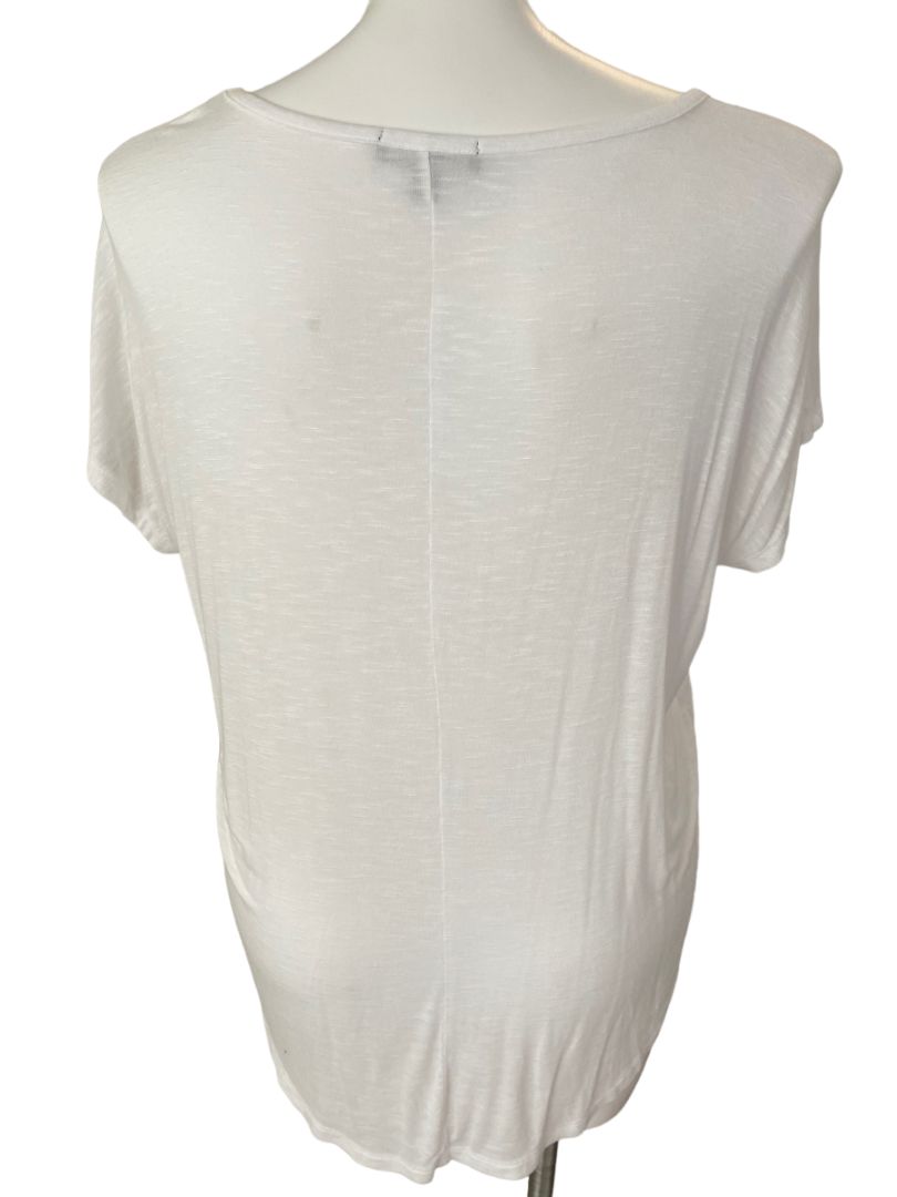 18/20 Lane Bryant White Tie Front Short Sleeve Shirt Tee