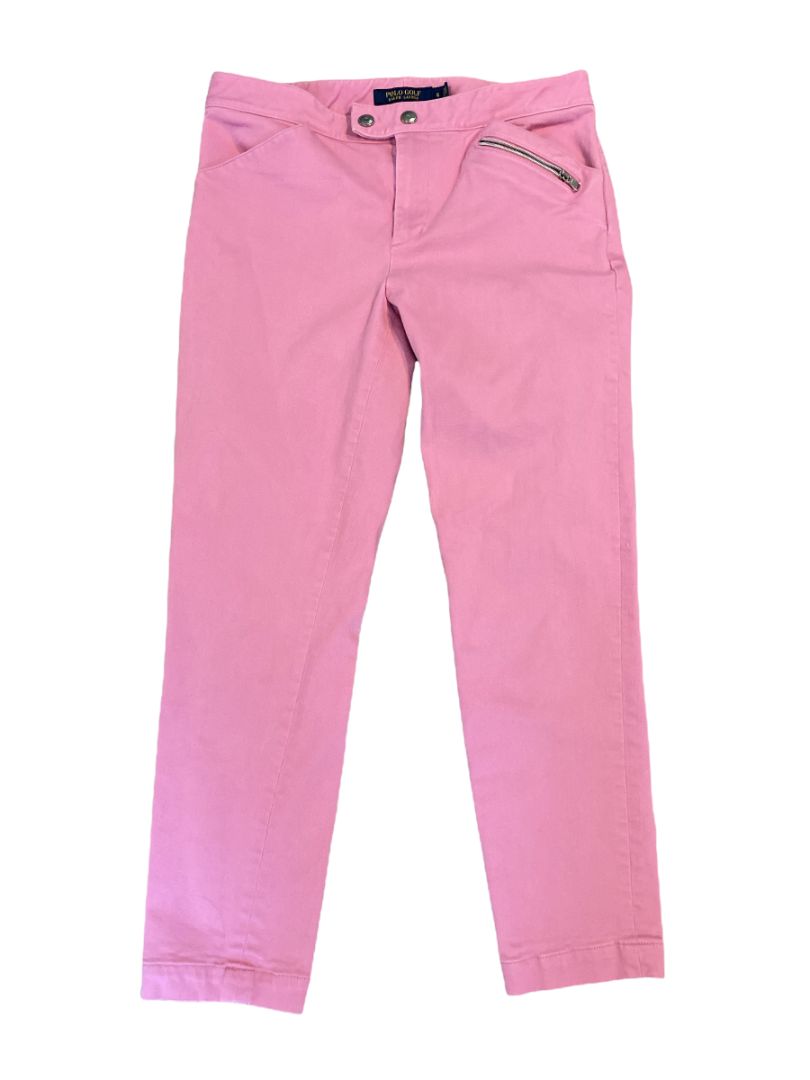 6 Polo Golf Pink Stretch Twill Skinny Crop Jeans Pants