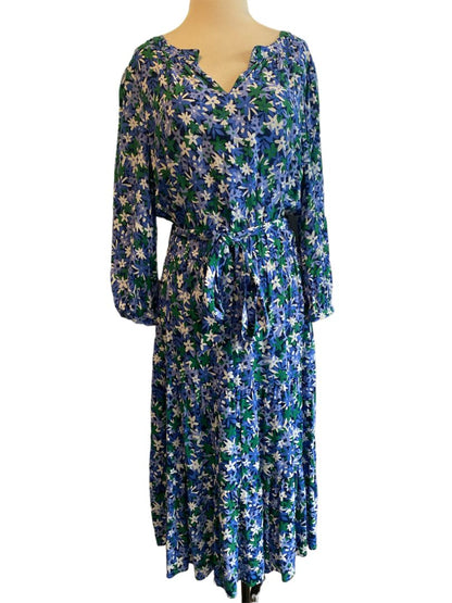 8 NWT Talbots Floral Long Sleeve Belted Dress