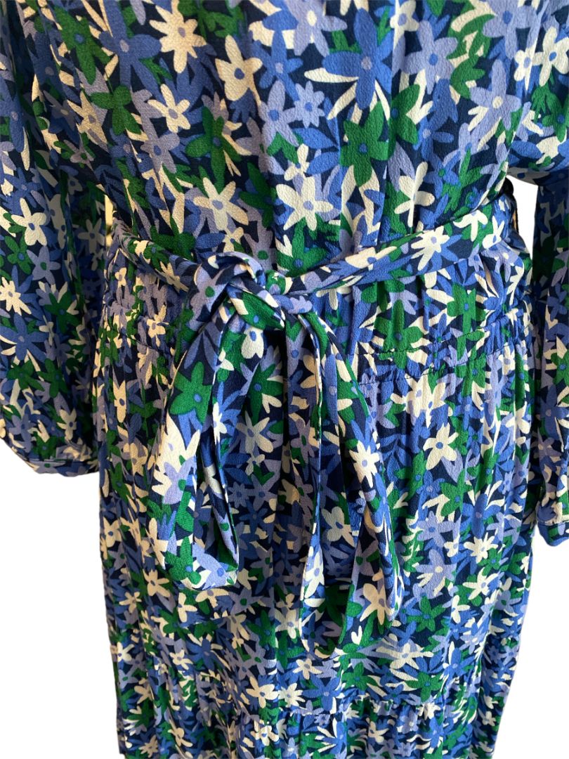 8 NWT Talbots Floral Long Sleeve Belted Dress