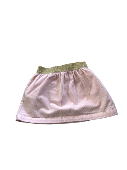 Small (4) Isaac Mizrahi Pink Gold Band Corduroy Skirt