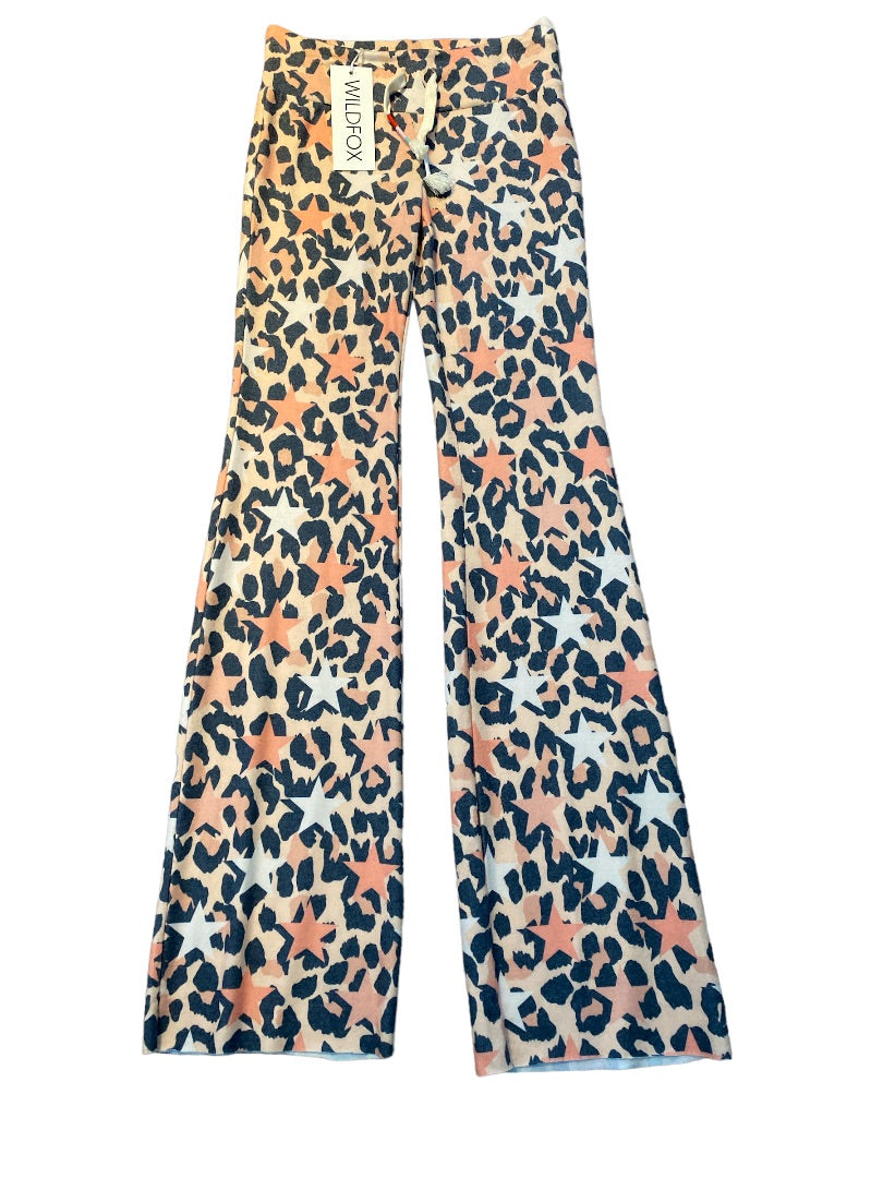 XS WildFox Peach Animal Print Soft Sweatpants Pants New