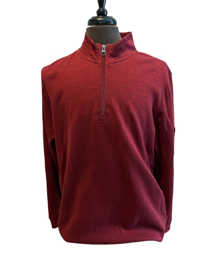 NWT Bugatchi Men's XL 1/4 Zip Pullover Bordeaux Mock Neck MSRP $149