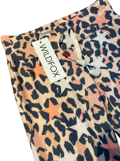 XS WildFox Peach Animal Print Soft Sweatpants Pants New