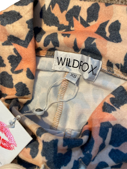 XS WildFox Peach Animal Print Soft Sweatpants Pants New