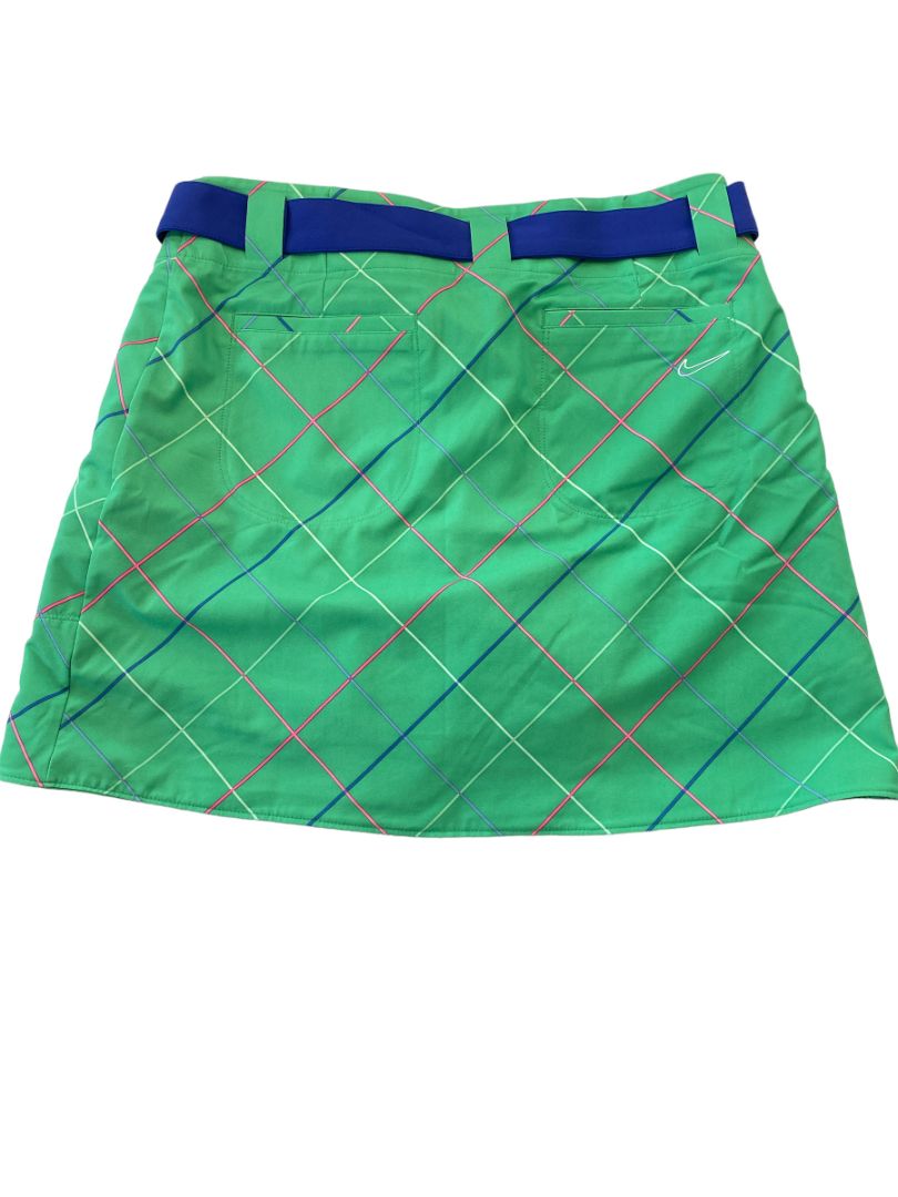 4 NIKE GOLF Convertible Skort Skirt Shorts Dri Fit Swoosh Green Plaid