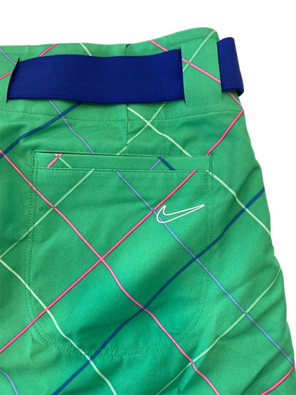 4 NIKE GOLF Convertible Skort Skirt Shorts Dri Fit Swoosh Green Plaid