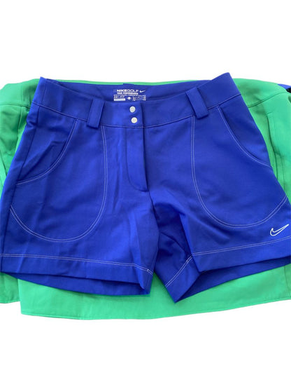 4 NIKE GOLF Convertible Skort Skirt Shorts Dri Fit Swoosh Green Plaid