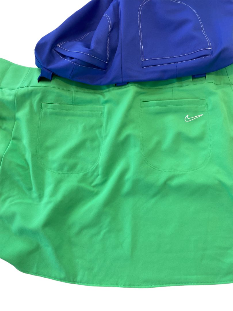 4 NIKE GOLF Convertible Skort Skirt Shorts Dri Fit Swoosh Green Plaid