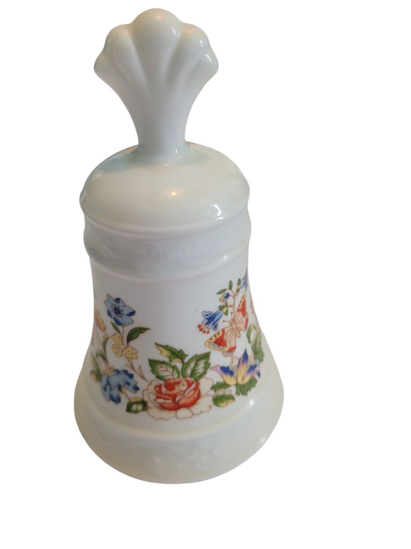 Aynsley “Cottage Garden” Danbury Mint Dinner Bell Fine English Bone China Butterfly