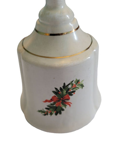 Christmas Holly Greens Swag Hand Bell Dinner Porcelain