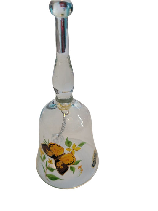 West Virginia Glass Butterfly Hand Bell Dinner Flowers