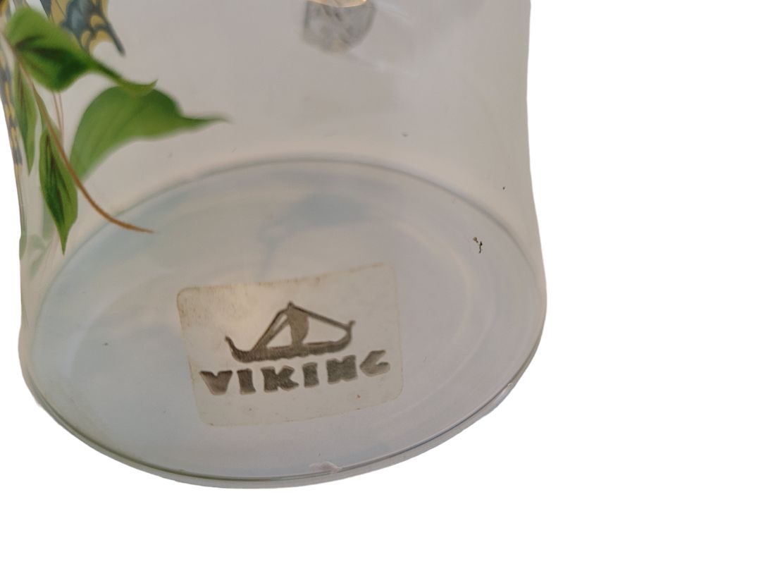 Viking Butterfly Glass Hand Dinner Bell Flowers