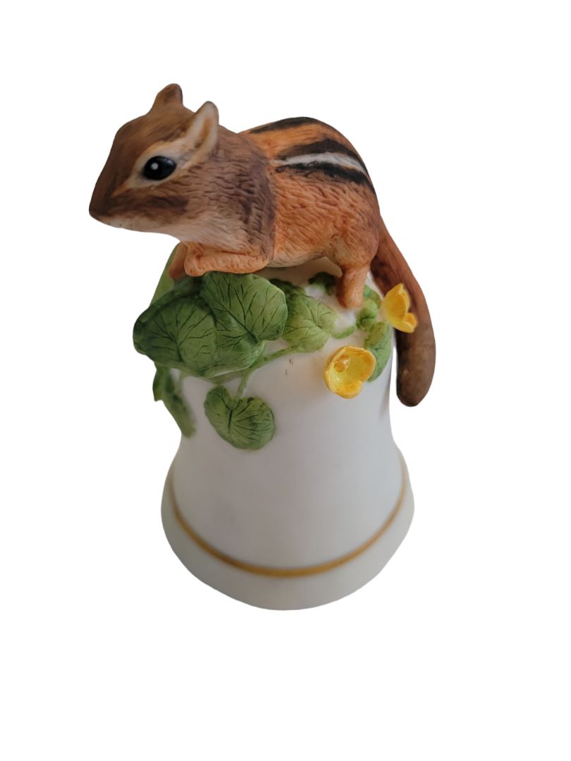 Chipmunk Franklin Mint by Peter Barret Baby Animal Fine Porcelain Bell