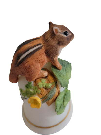 Chipmunk Franklin Mint by Peter Barret Baby Animal Fine Porcelain Bell