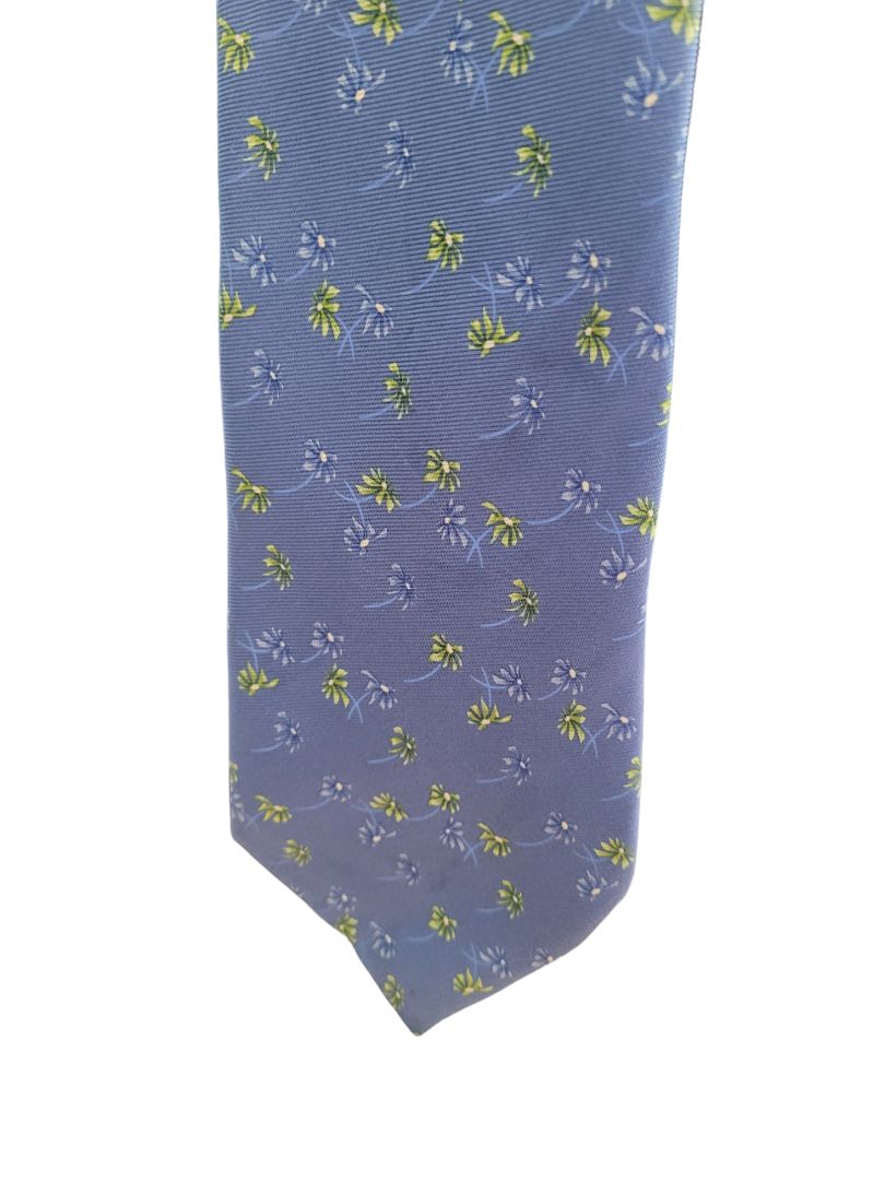 Ike Behar Blue Silk Floral Blue Tie 100% Silk