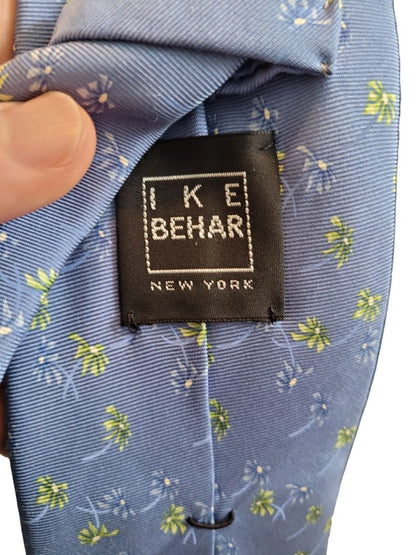 Ike Behar Blue Silk Floral Blue Tie 100% Silk