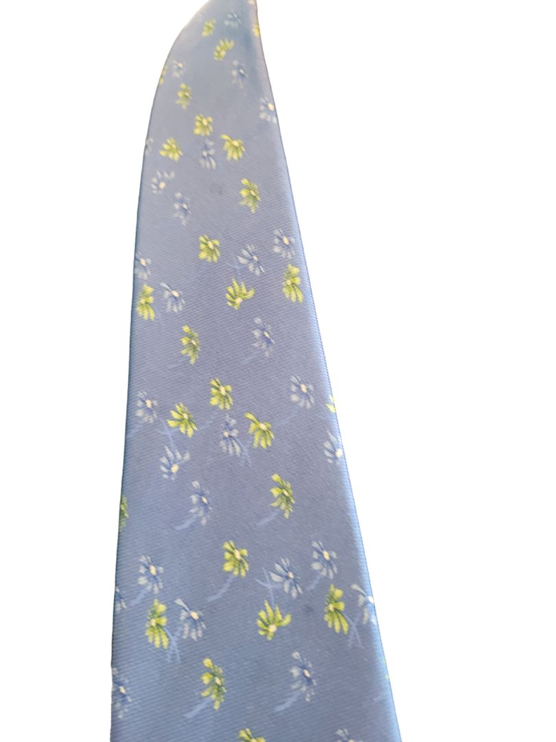 Ike Behar Blue Silk Floral Blue Tie 100% Silk