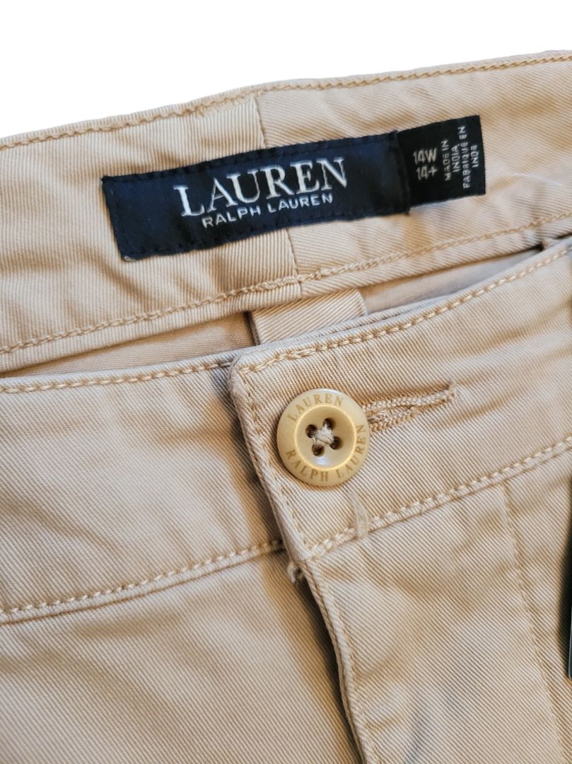 Size 14 Lauren Ralph Lauren Khaki Tan Pants NWT