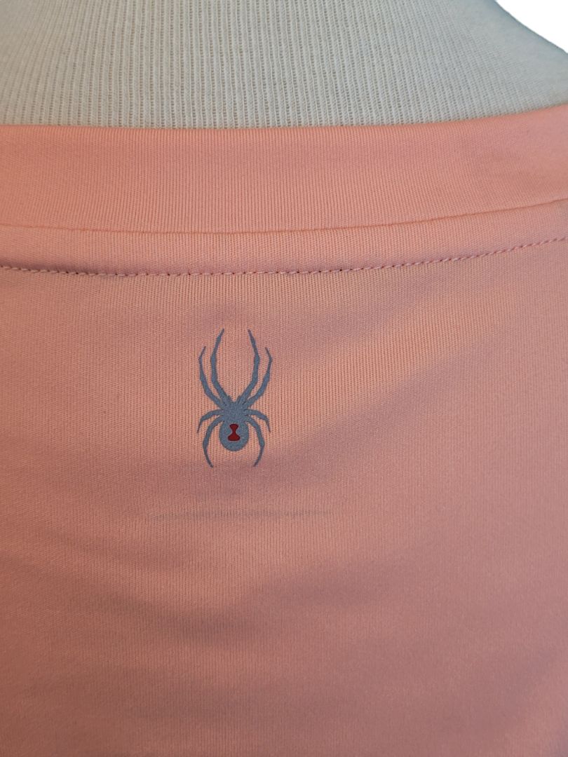 Size Medium Spyder Active Peach Back Vented Athletic Shirt Short Sleeve